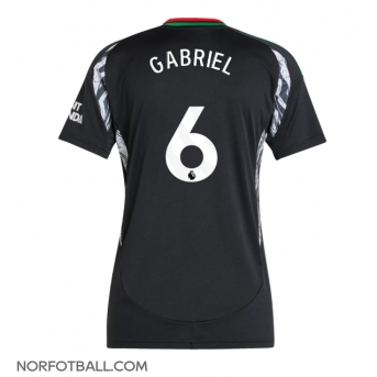Billige Fotballdrakt Arsenal Gabriel Magalhaes #6 Replika Bortedrakt Dame 2024-25 Kortermet